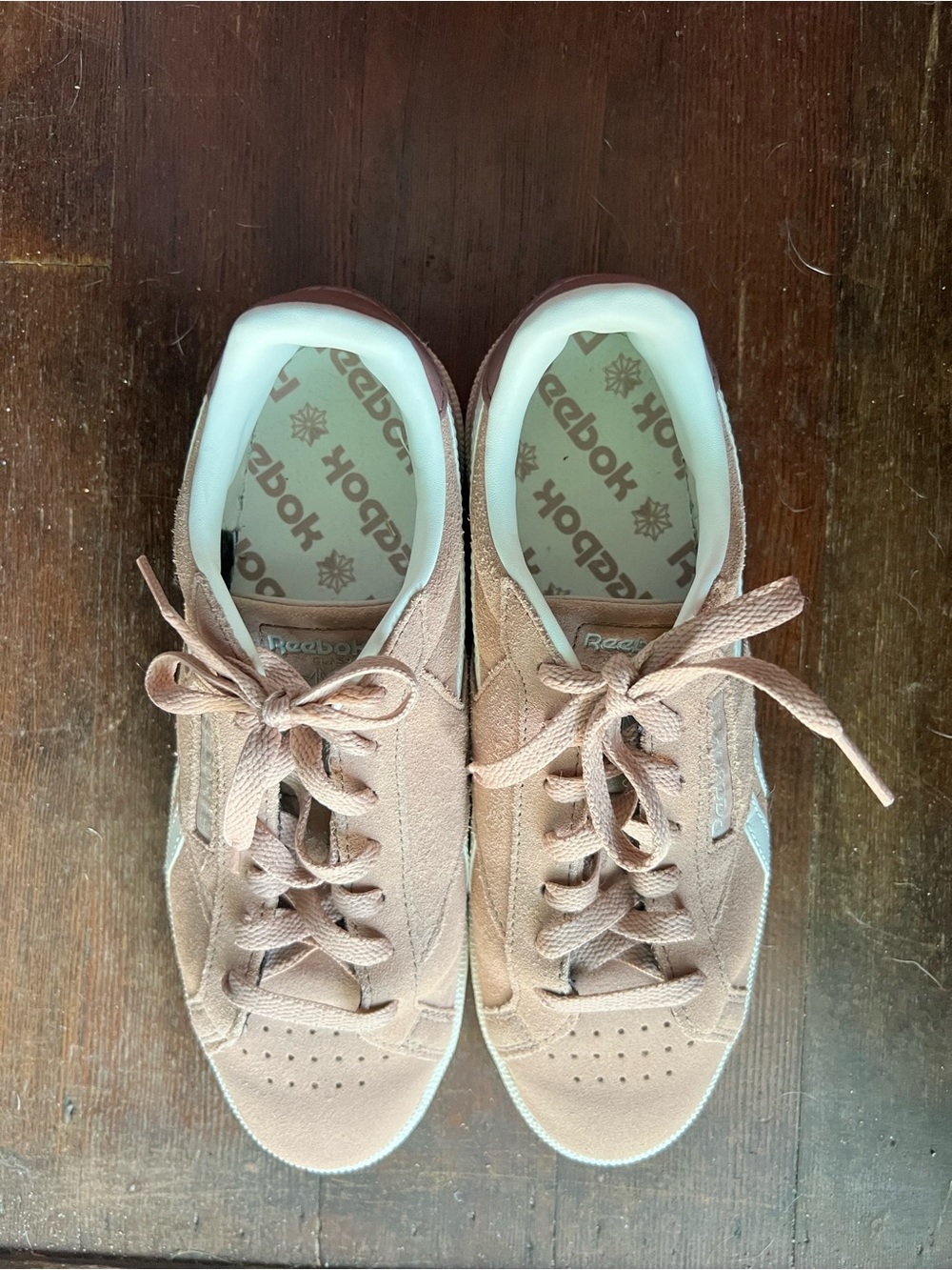 Reebok Women's Suede Lace-Up Sneakers in Dusty Pink